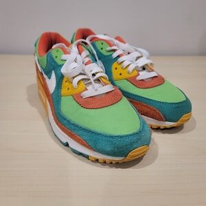 Sz 8 MENS Roma Green Nike Air Max 90 SE Running Club Sneakers Y2K